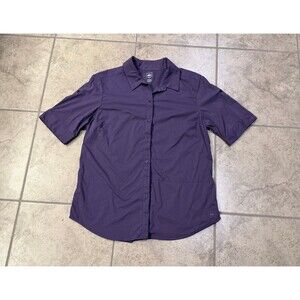 REI woman's short-sleeve button-down hiking or outdoor blouse